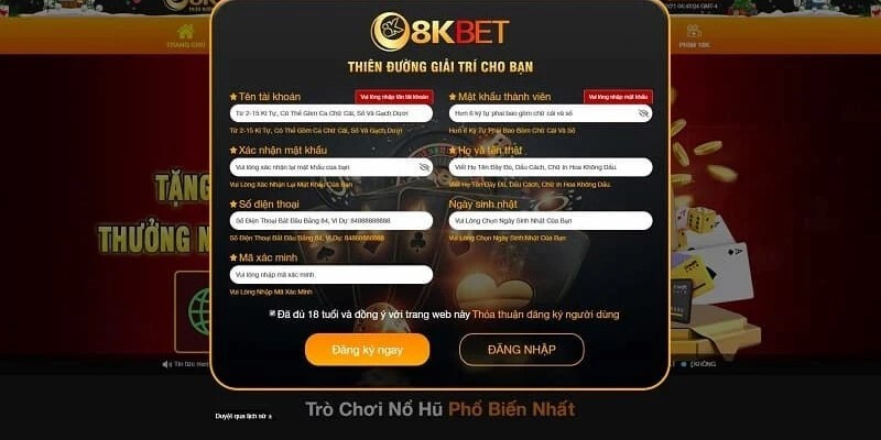 Bắn cá 8kbet đăng ký 